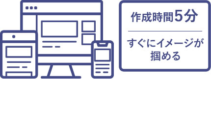 WEBサイトの作成時間は約5分